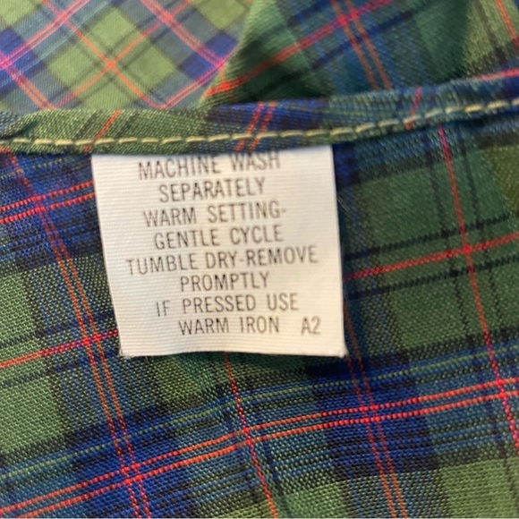 NWT Arrow Kent button down mens green/red shirt size 16 1/2” -34. - Picture 6 of 8